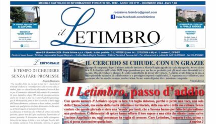 La prima pagina del numero di dicembre 2024 de Il Letimbro