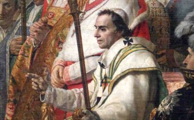 Pio VII ne "L'incoronazione di Napoleone" di Jacques-Louis David
