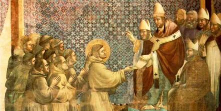 "Innocenzo III conferma la Regola Francescana" di Giotto